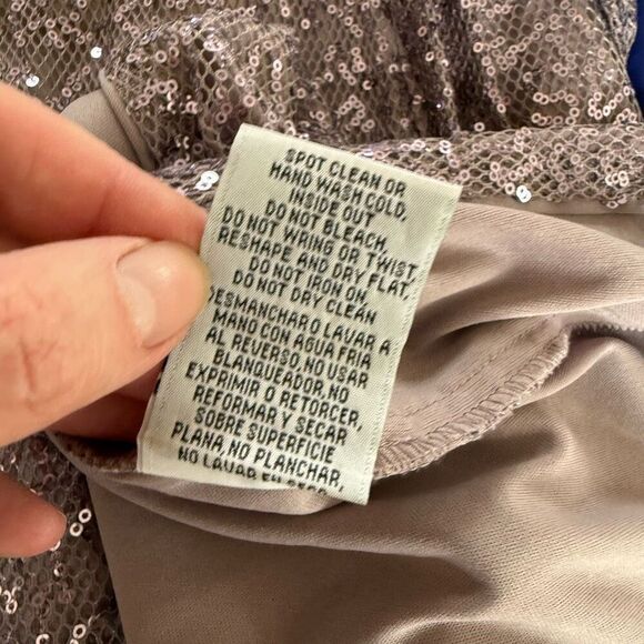 Be by Chetta B Lavendar Mauve Halter Style Formal Dress Gown Sequin 10 - Picture 9 of 9